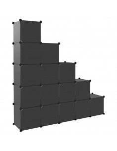 Organizzatore Portaoggetti con 15 Cubi e Ante Trasparenti in PP