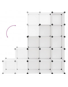 Organizzatore Portaoggetti con 15 Cubi Trasparenti in PP