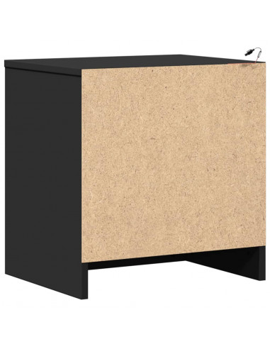 Comodini con Luci LED 2pz Neri in Legno Multistrato