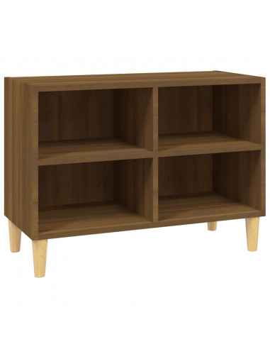 Mobile TV Gambe in Legno Massello Rovere Marrone 69,5x30x50 cm