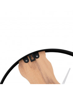 Orologio a Parete Marrone Ø35 cm in Ferro e Legno di Quercia