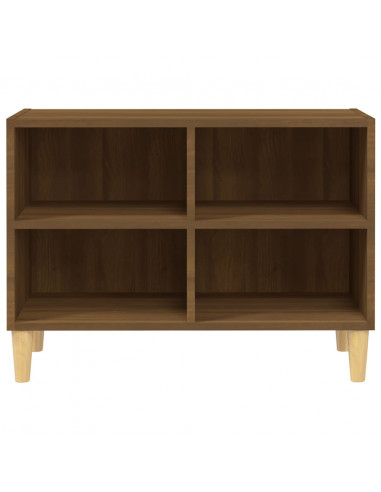 Mobile TV Gambe in Legno Massello Rovere Marrone 69,5x30x50 cm