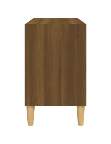 Mobile TV Gambe in Legno Massello Rovere Marrone 69,5x30x50 cm