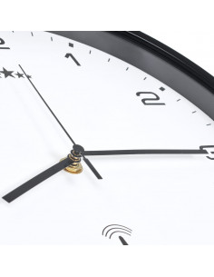 Orologio a Parete Radiocontrollato al Quarzo 31cm Bianco e Nero
