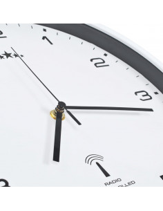 Orologio a Parete Radiocontrollato Movimento Quarzo 31cm Bianco