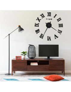 Orologio da Parete 3D Design Moderno Nero 100 cm XXL