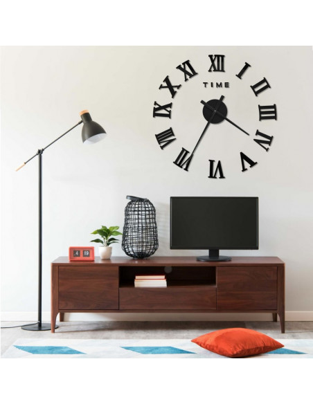 Orologio da Parete 3D Design Moderno Nero 100 cm XXL