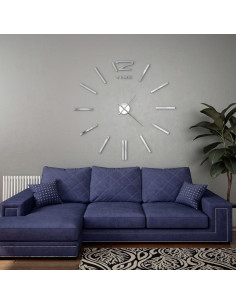 Orologio da Parete 3D in Stile Moderno 100cm XXL Argento