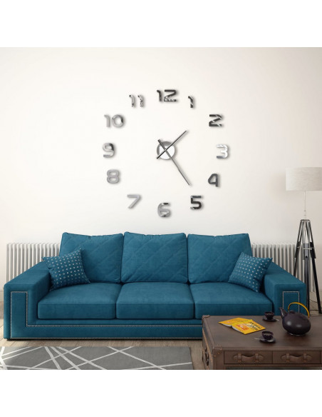 Orologio da Parete 3D in Stile Moderno 100cm XXL Argento