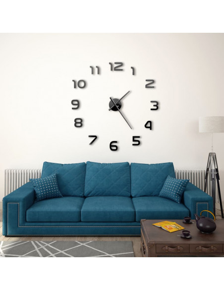 Orologio da Parete 3D in Stile Moderno 100cm XXL Nero