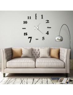Orologio da Parete 3D in Stile Moderno 100cm XXL Nero