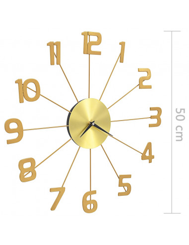 Orologio da Parete in Metallo 50 cm Dorato