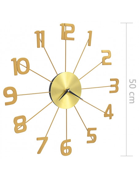 Orologio da Parete in Metallo 50 cm Dorato