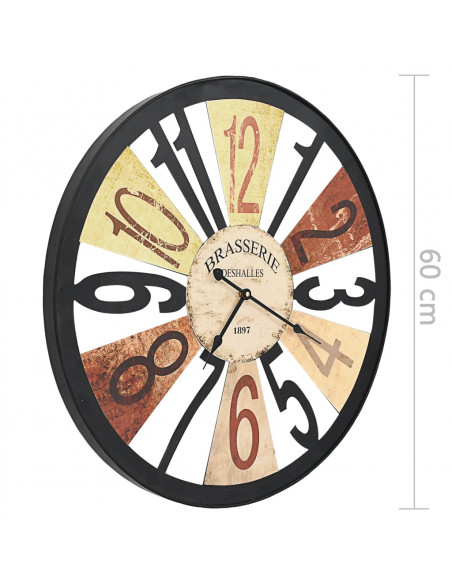 Orologio da Parete in Metallo 60 cm Multicolore