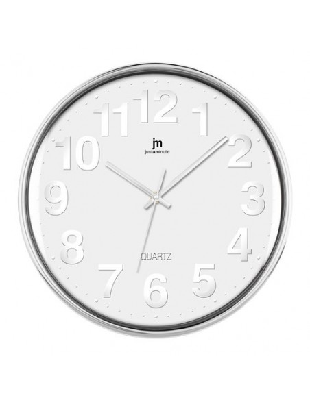 Orologio da parete Lowell 00816B JUSTAMINUTE Bianco