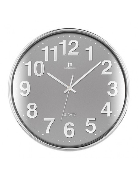 Orologio da parete Lowell 00816G JUSTAMINUTE Grigio e Cromo