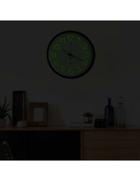 Orologio da Parete Luminoso Nero 30 cm