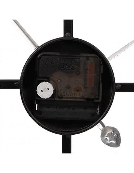Orologio da Parete Nero Ø50 cm in Ferro