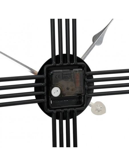 Orologio da Parete Nero Ø60 cm in Ferro