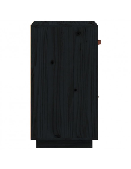 Credenza Nera 34x40x75 cm in Legno Massello di Pino