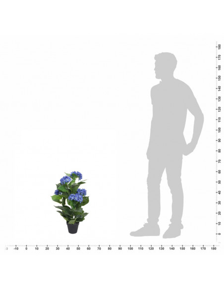 Ortensia Artificiale con Vaso 60 cm Blu
