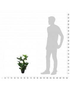 Ortensia Pianta Artificiale con Vaso 60 cm Bianca