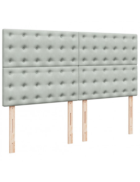 Giroletto a Molle con Materasso Grigio Chiaro 180x200cm Velluto