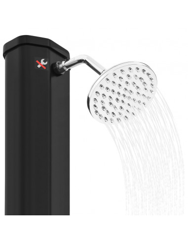 Outdoor Doccia Solare da Esterno con Soffione e Rubinetto 35 L Nero