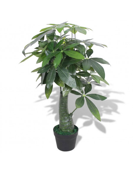 Pachira Acquatica Pianta Artificiale con Vaso 85 cm Verde