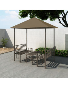 Padiglione Giardino Tavolo e Panche 2,5x1,5x2,4m Talpa 180 g/m²