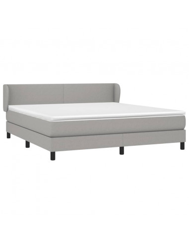 Giroletto a Molle con Materasso Grigio Chiaro180x200 cm Tessuto