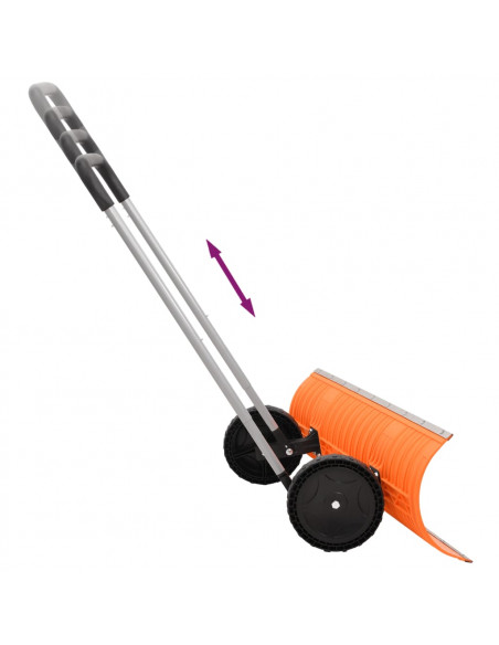 Pala da Neve con Manico Allungabile Arancione 96cm Lama Acciaio