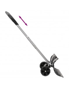 Pala da Neve con Manico Allungabile Nero 66cm Lama Acciaio