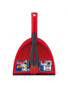 Paletta immondizie Vileda 141742 Con Scopino 2 in 1 Rosso