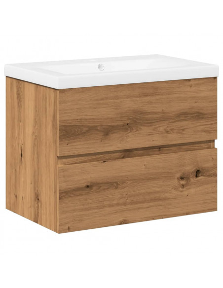 Mobile Bagno Lavabo Integrato Rovere Artigianale 61x39,5x49 cm