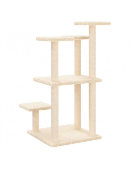 Pali Tiragraffi per Gatti con Piattaforme Crema 98,5 cm
