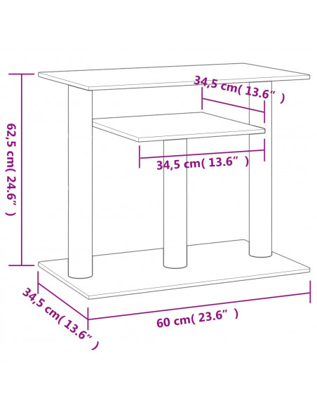 Pali Tiragraffi per Gatti con Piattaforme Grigio Chiaro 62,5 cm