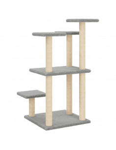 Pali Tiragraffi per Gatti con Piattaforme Grigio Chiaro 98,5 cm