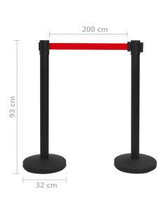 Palletti con Nastro 4 pz per Aeroporto in Ferro Neri