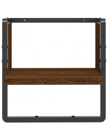 Mensola a Parete con Asta Rovere Marrone 30x25x30 cm