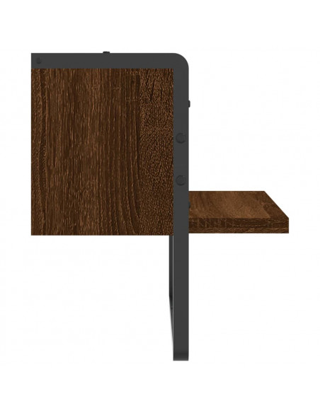 Mensola a Parete con Asta Rovere Marrone 30x25x30 cm