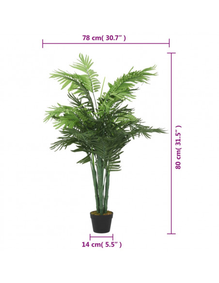 Palma Artificiale 18 Foglie 80 cm Verde