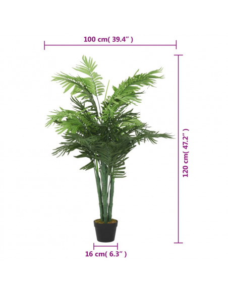 Palma Artificiale 28 Foglie 120 cm Verde