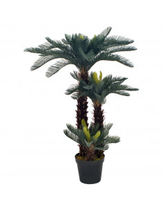 Palma di Cycas Artificiale con Vaso Verde 125 cm