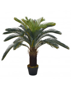 Palma di Cycas Artificiale con Vaso Verde 90 cm
