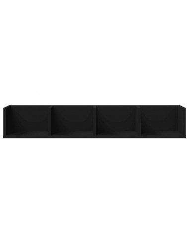 Mobili Parete 2 pz Neri 99x18x16,5 cm in Legno Multistrato