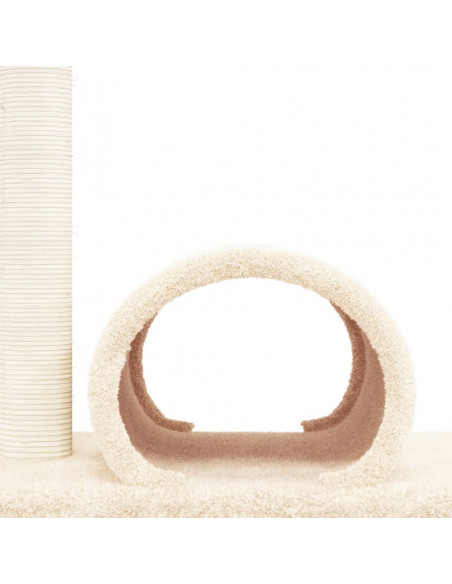 Palo Tiragraffi per Gatti con Tunnel Crema 60x34,5x50 cm