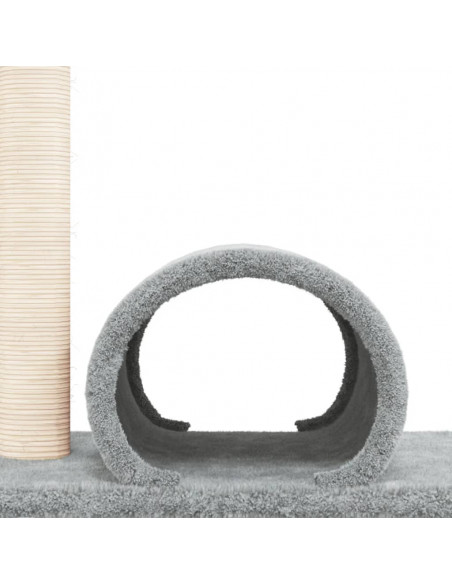 Palo Tiragraffi per Gatti con Tunnel Grigio Chiaro 60x34,5x50cm
