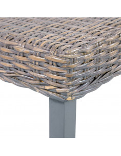 Panca 110 cm Grigia in Rattan Naturale Kubu e Massello di Mango
