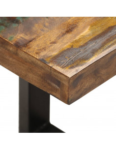 Panca 110 cm in Legno Massello di Recupero e Acciaio